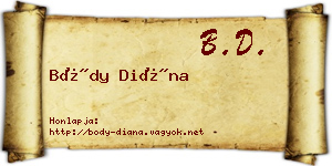 Bódy Diána névjegykártya